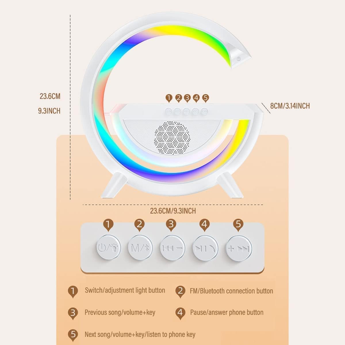 LED Wireless Charging Speaker (G-Shape)