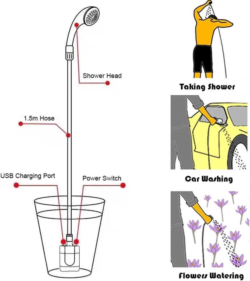 Compact Handheld Outdoor Shower