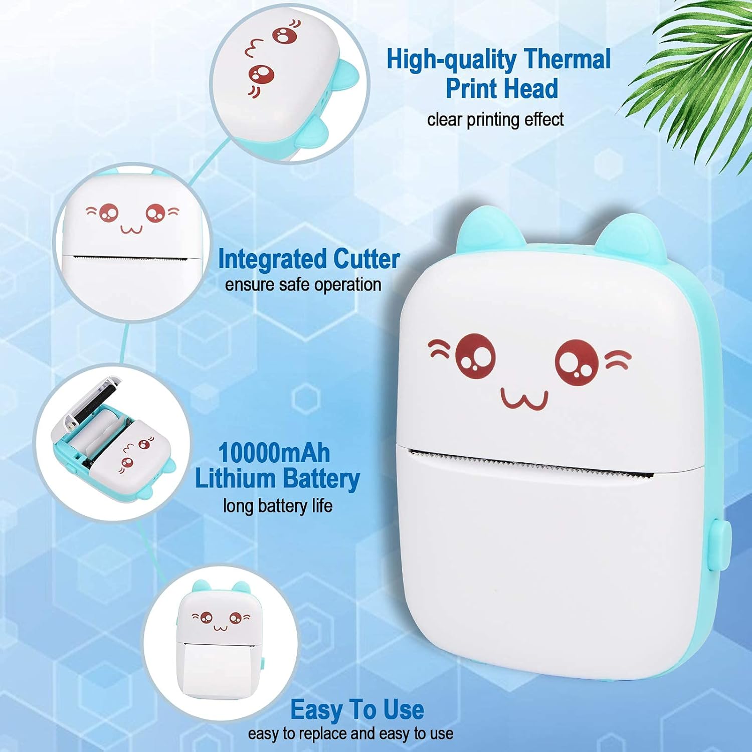 Portable Mini Pocket Printer BT ( Black& Whte)