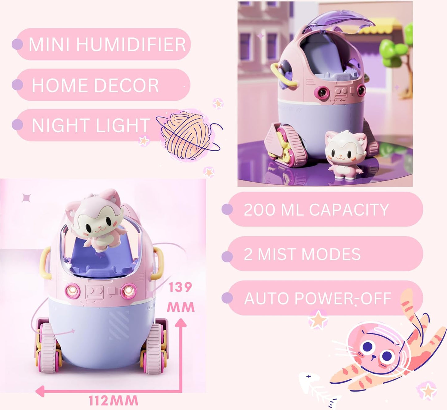 Portable Mini Ultrasonic Bear Humidifier
