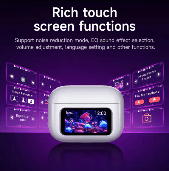 Wireless Earbuds with Smart Touch Screen Hoco